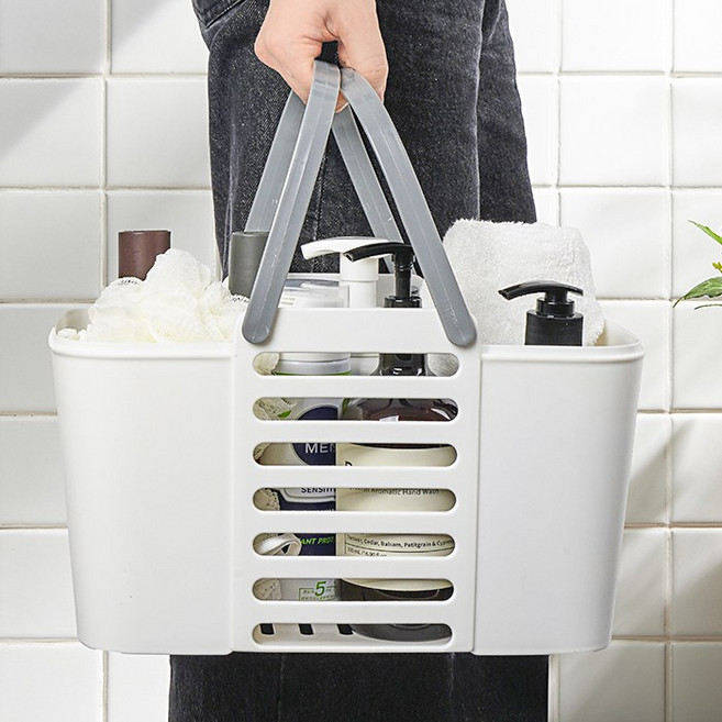 생활의신 물빠짐 다용도 사각 목욕 바구니, 그레이