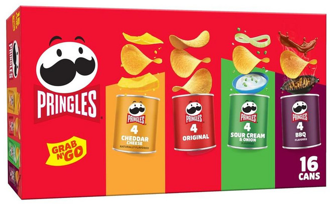 Pringles 감자칩 점심 간식 사무실 및 어린이 간식 간편하게 즐길 수 있는 간식 16캔