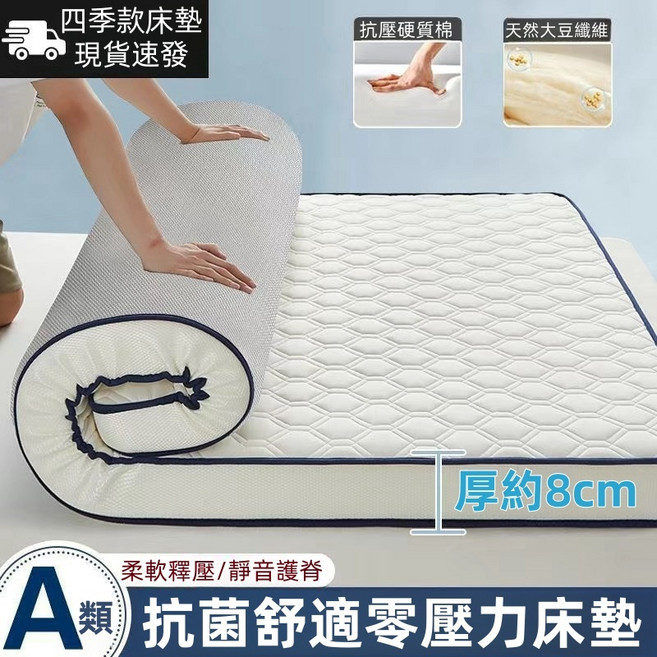 乳膠床墊 雙人加厚學生宿舍榻榻米單人床墊 可折疊, 菱形白-厚9cm-A類+支撑棉,中高款單個【48*74公分】枕頭