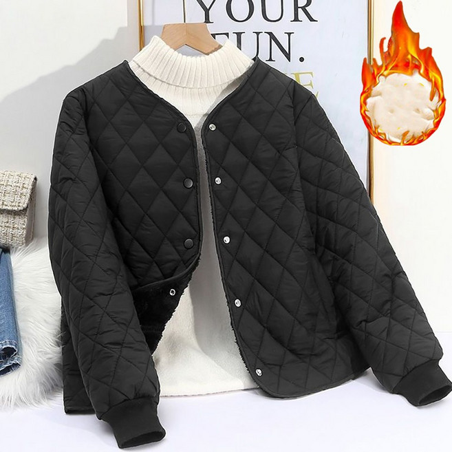 ROYALBELLE 여성 퀼팅 경량 패딩 포근한 기모 베이직 캐주얼 자켓 K0120112