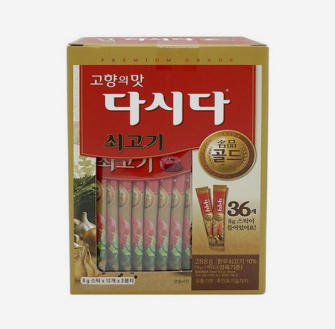쇠고기 다시다 명품골드 조미료 스틱형 8g 36개입, 288g, 1박스