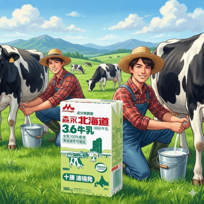 젖소도 깜짝 놀란 고소함 모리나가 홋카이도 3.6 우유 1000ml 6개 12개, 1L