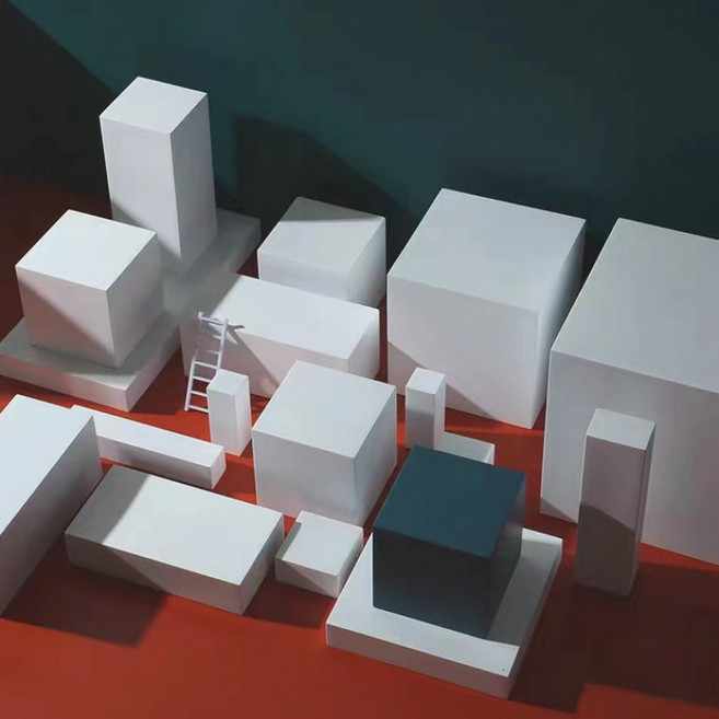 촬영 소품 입체 사각 큐브 진열대 전시다이 장식 디스플레이 오브제 받침대