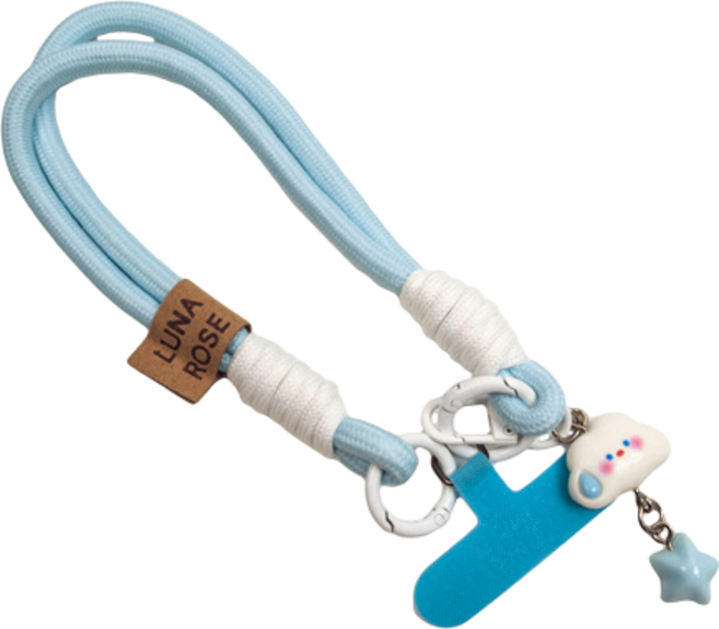 루나로즈 핸드폰 손목 스트랩, 미스트블루, 1세트
