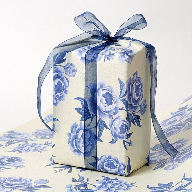 모란 빈티지 블루 포장지, 10개, 59 x 42 cm