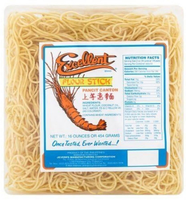 Excellent Pancit 캔톤 누들 473.2ml(16온스) 453.5g(1파운드) (1팩), 453g, 1개