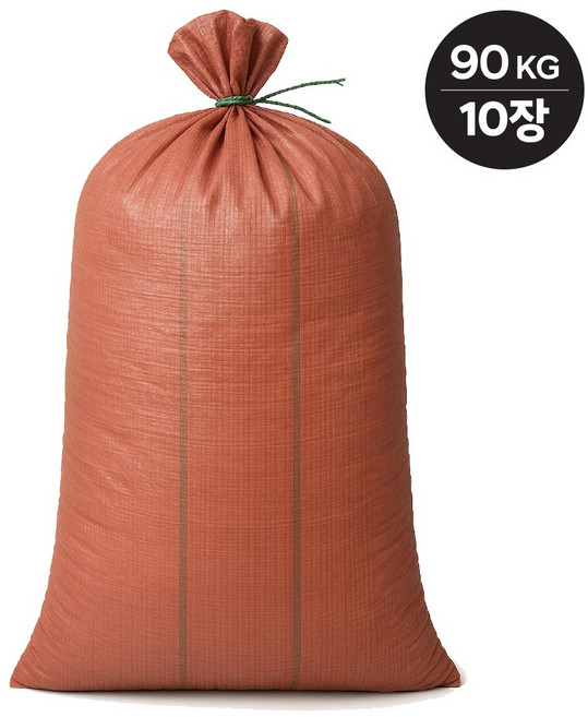 코코로 폐기물 마대자루 재활용 쓰레기 끈달린 마대 포대, 10개, 조임끈 마대자루 - 중(90kg)