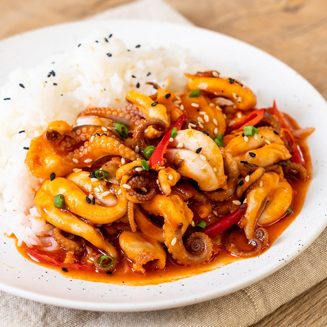 하남 맛집 캠핑 집들이 5분 원팩 매콤 달콤 밥도둑 오징어 볶음 350g 1-2인분 X 3팩, 3개