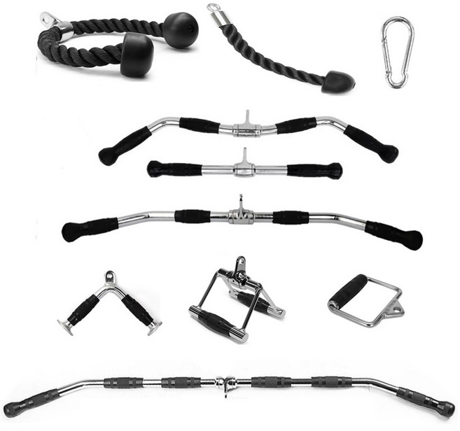 렛풀다운그립 랫풀다운 그립 케이블크로스오버 시티드로우 체스트프레스 머신 이지바 컬바 로프 헬스 케이블 로프바 치닝바, 옵션1, 1개