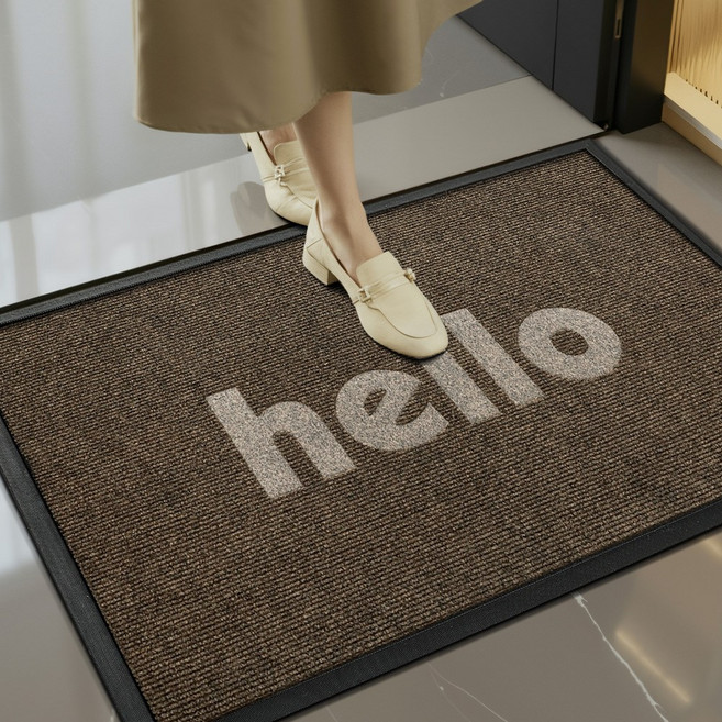 DEXI 1개 바닥 출입구 발판 매트 웰컴 현관 미끄럼방지 업소용 발매트 도어매트 45*75cm, Brown