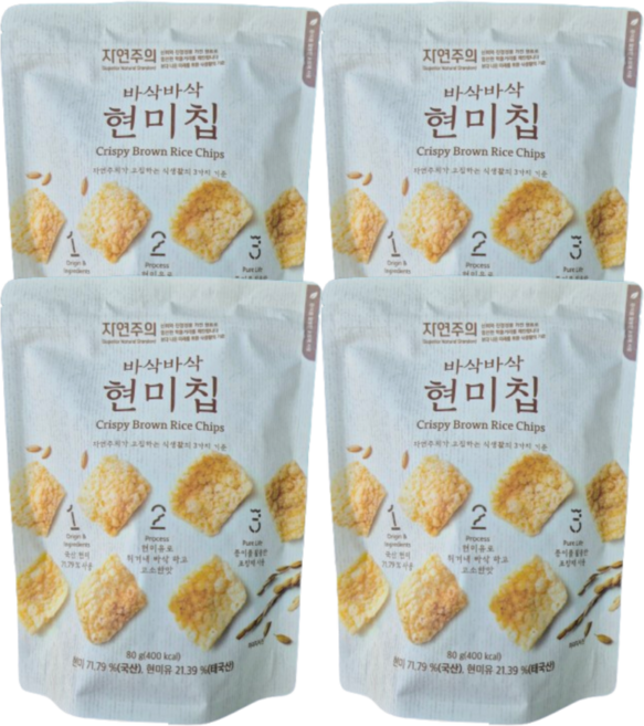 자연주의 바삭바삭 현미칩, 4개, 80g