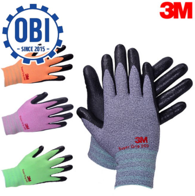 3M 장갑 슈퍼그립200 100, 회색, 1개