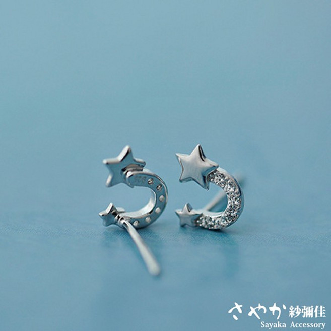 Sayaka紗彌佳 純銀 U型星星耳環