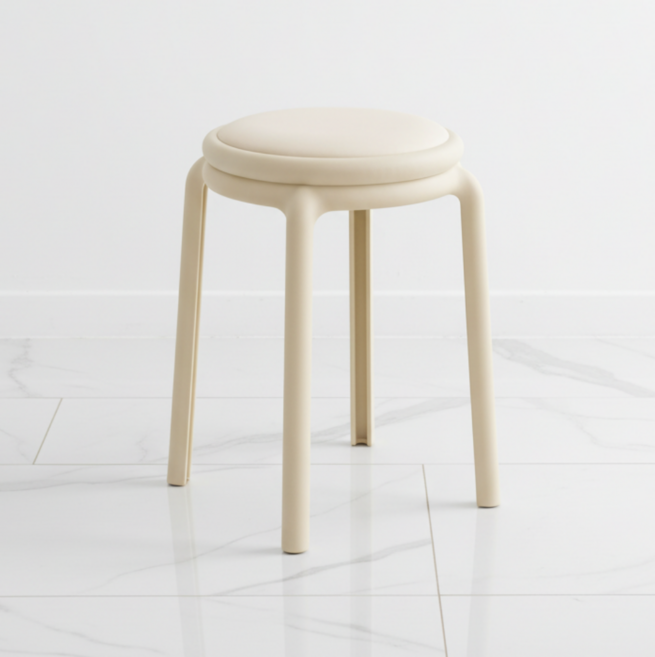 리틀보이 매일 쓰는 미니멀 쿠션 스툴, 화이트, 1개