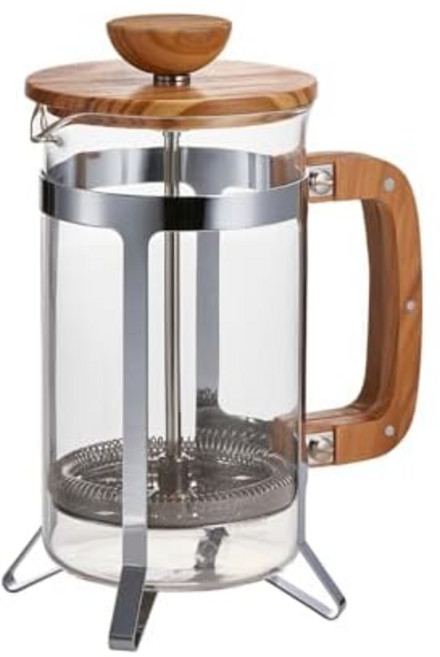 HARIO하리오 카페프레스 우드 프레스식 커피 프렌치 프레스 올리브 우드 내열 유리 4잔용 실용 용량 600ml CPSW4OVCP, 1개