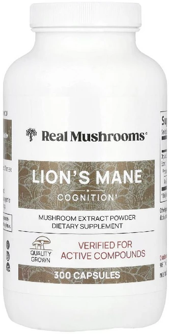 리얼 머쉬룸스 107439 노루궁뎅이버섯 버섯 추출물 분말 캡슐 300정, 1개 - 쿠팡