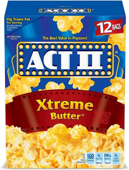 ACT II 익스트림 버터 마이크로웨이브 팝콘, 4개, 78g