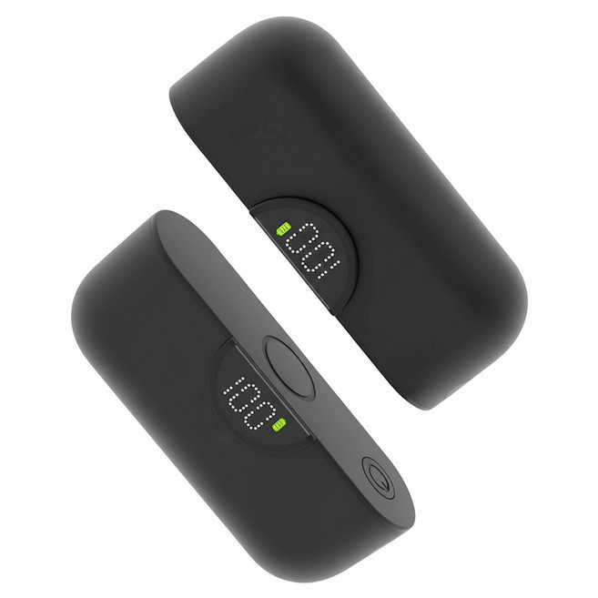 [CAMTEL] 마그네틱 휴대용 듀얼 LCD 충전식 양손 손난로 USB-C타입, 블랙