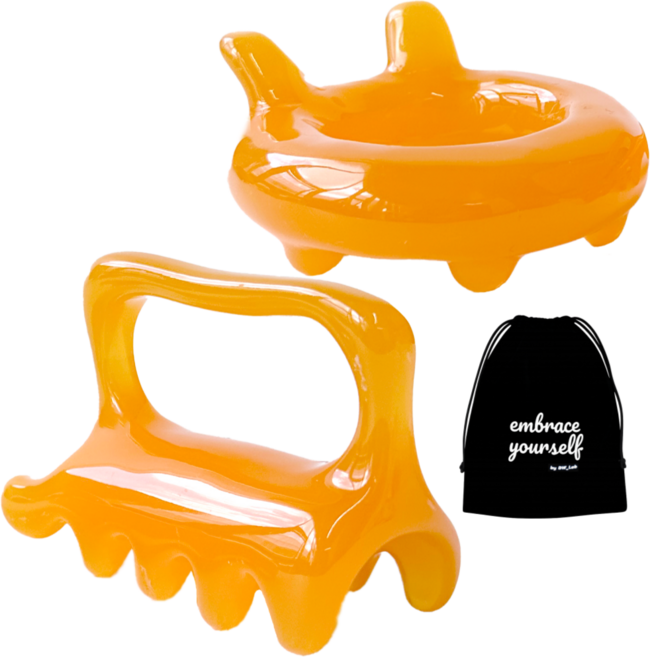 동운랩 두피 수지 다이어트 괄사, 오렌지, 1세트