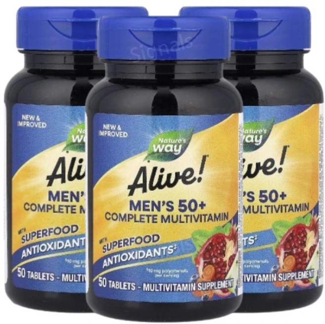 네이처스웨이 Alive 50세이상 남자 종합 멀티비타민 50정 3개 Multivitamin - 쿠팡