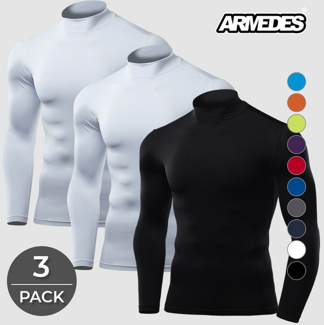 아르메데스 언더레이어 쿨티셔츠 베이스레이어 컴프레션 테크핏 터틀긴팔 3매