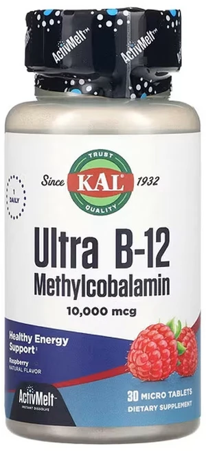 칼 울트라 B-12 메틸코발라민 라즈베리 10 000mcg 마이크로정 30 정, 1팩 - 쿠팡