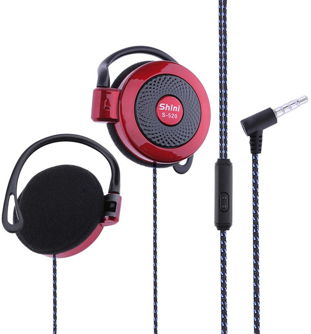 SHINI 520 5MM 휴대 범용 MP4 이어 스테레오 전화 게임 와이어 스포츠 이어폰, d, Blue