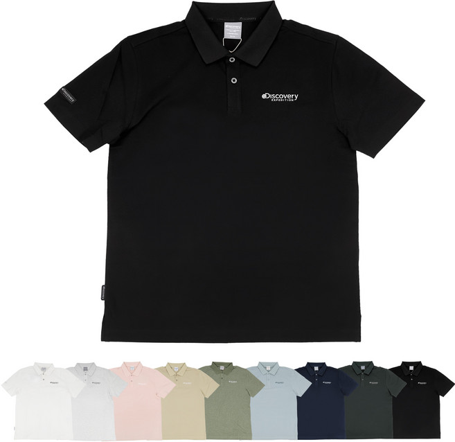 [국내매장 정품] 디스커버리 남성 프레시벤트 테드 소로나쿨 접촉냉감 기능성 카라 반팔 티셔츠 9종 택1 + 스포츠양말