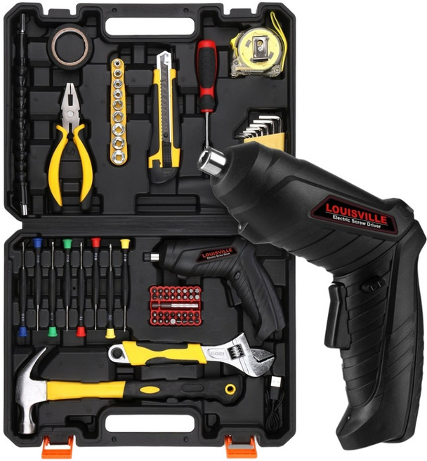 1년 무상A/S 루이빌 전동드라이버 68종 올인원 가정용공구세트, 1세트, 본품 + 배터리1개