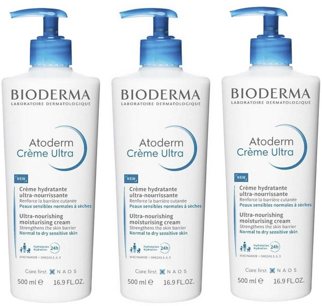바이오더마 아토덤 크림 울트라, 500ml, 3개
