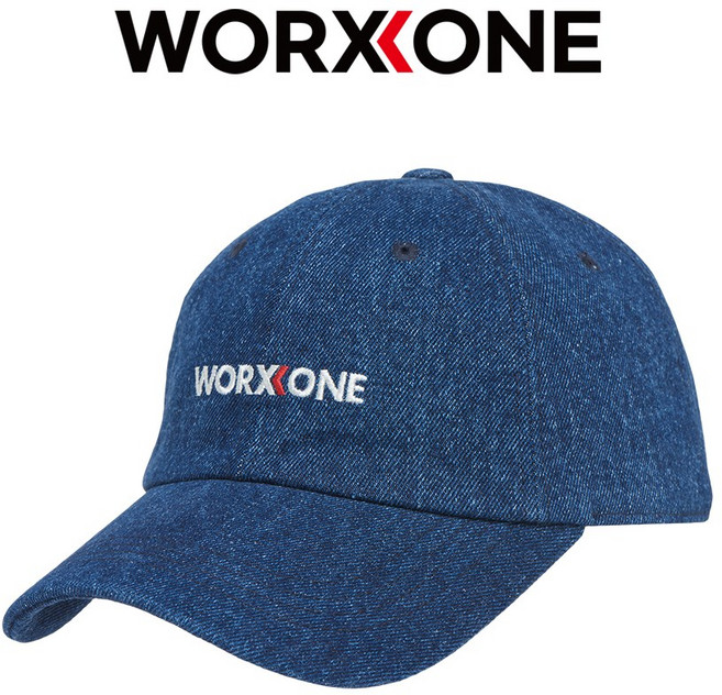 웍스원 WORXONE WA-H001 데님캡 야외활동 골프 아웃도어 여름 모자, 블루