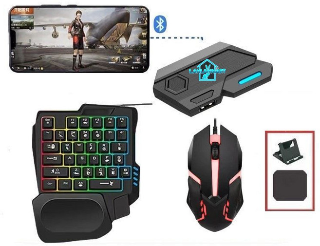 키보드 게이밍 태블릿 유선 한손키보드 기계식 공학 마우스 스마트폰 모바일, MIXSE+한손키보드+게임용마우스