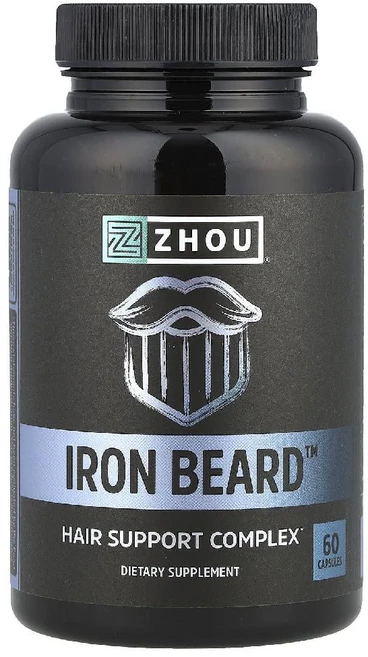 Zhou뉴트리션 IRON 비어드 60 야채캡슐, 1개 - 쿠팡