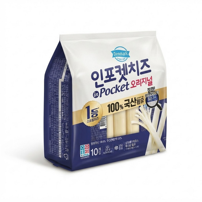 [인포켓한입만] 동원 덴마크 인포켓 스트링 치즈 오리지널 200g + 라이트 200g + 베이컨 140g, 1개