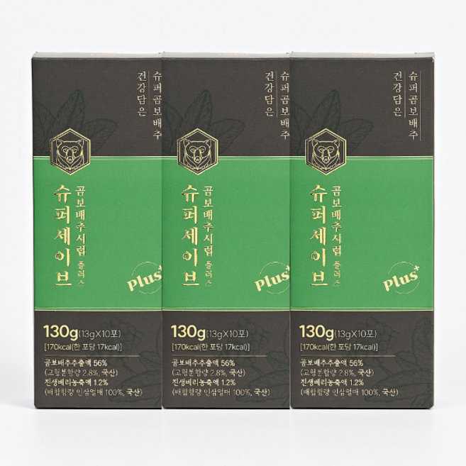 슈퍼세이브 곰보배추시럽플러스 스틱 곰보배추출액 56% 국내산 야생차 13g x 10포, 3박스, 10개입