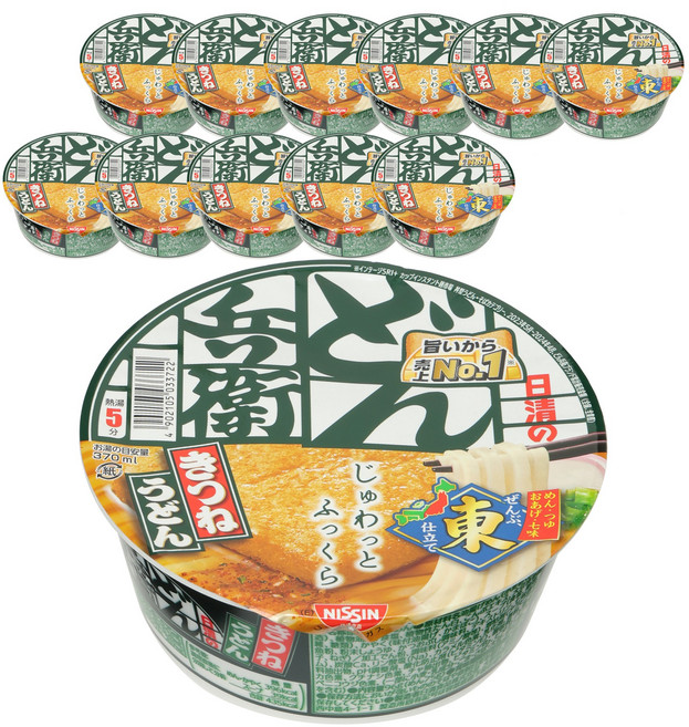 닛신 돈베이 키츠네 우동 동일본 한정, 96g, 12개