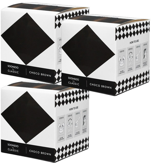 soonsoo 더 클래식 염모제, 초코 브라운, 3개