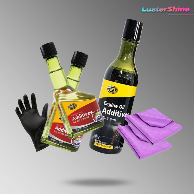 헬라 그래핀 엔진 오일 첨가제 코팅제 250ml 코팅 플러싱 보호제 승용차+타월 장갑, 03 엔진오일첨가제+연료첨가제 휘발유 세트, 1개