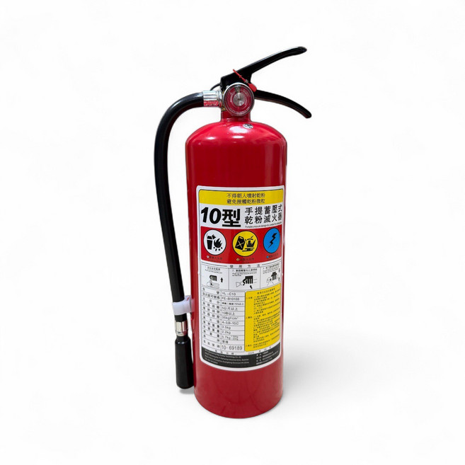 全新ABC乾粉滅火器加送掛勾及滅火器貼紙 消防署認證, 1個, 3L