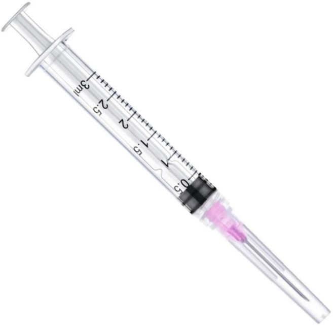 100팩 - 바늘 25Ga가 포함된 25ml/cc 루어 락 플라스틱 주사기 산업용 조제용 실험실 측정 도구 과학 및 식물 주사 용품, 50, 3ml 18ga, 1개