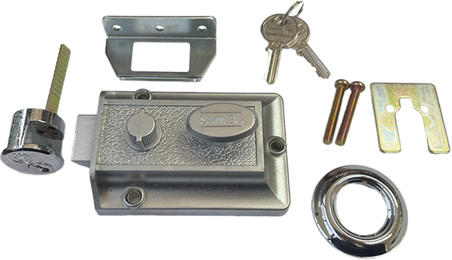 드림공간 삼부 나이트랏지 나이트랏찌 열쇠 잠금장치 대문 현관문 수동 개폐기, 1개, 실버