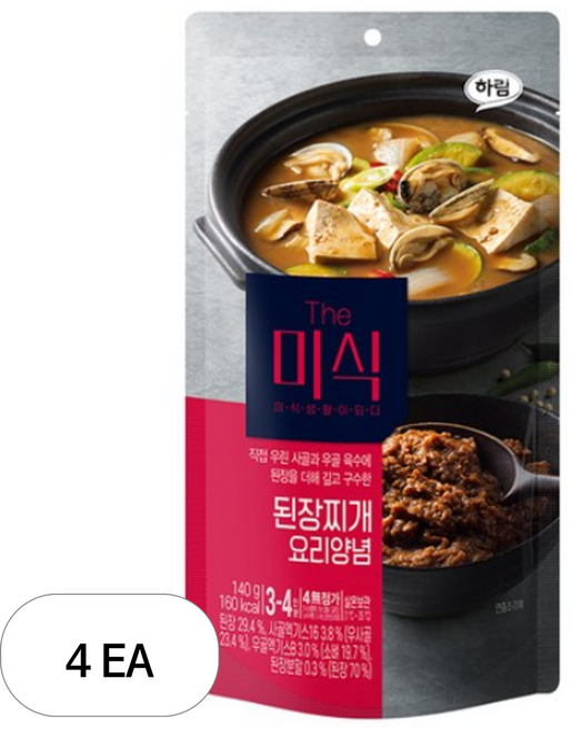 더미식 된장찌개 양념, 140g, 4개