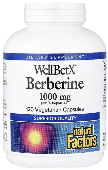 네추럴팩터스 웰벳X 베르베린 1000mg 베지테리안 캡슐 120정, 120회분, 1개 - 쿠팡