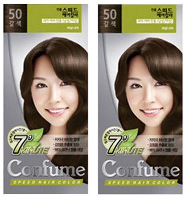과일나라 컨퓸 스피드 헤어칼라 염모제 50호 2개묶음 갈색, 2개