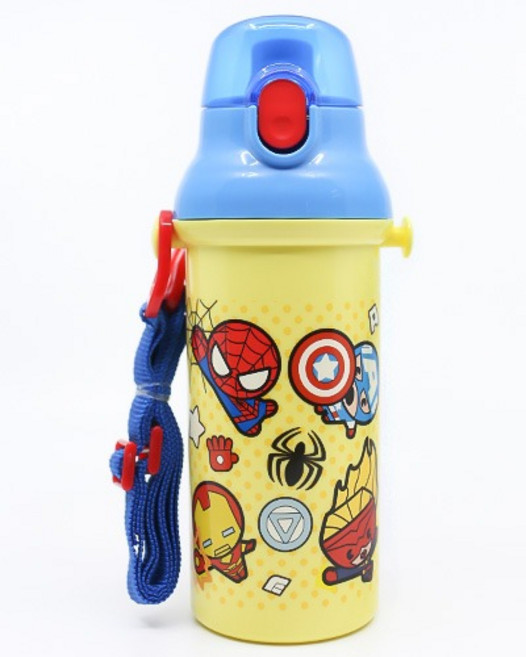 마블 카와이 어깨끈 소풍 원터치 물통 물병 480ml, 1개