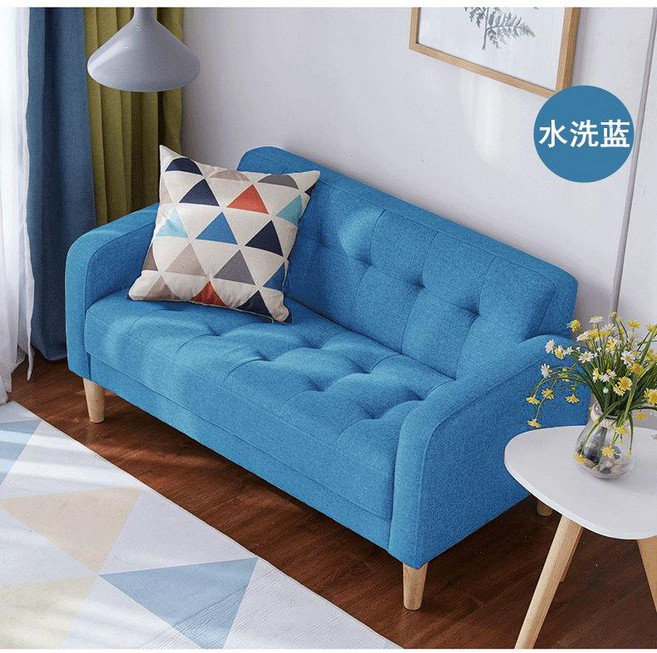 패브릭 2인용 쇼파 기능성 모듈 거실 원룸 편안한 가정용 대기실 소파 스윙, J. 블루 워시