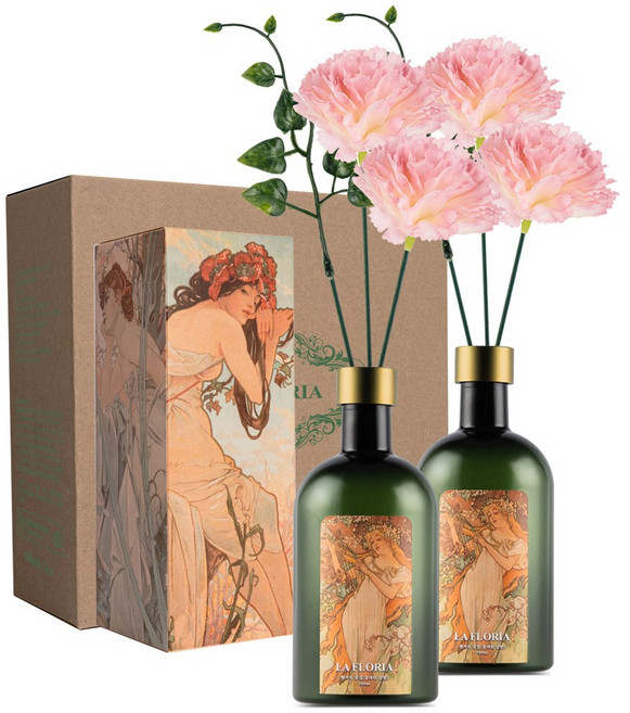 라플로리아 꽃 디퓨저, 2개, 500ml, S2한가득꽃집향/B1카네이션L12/핑크