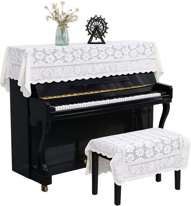 아이레노 건반악기 자수 덮개 감성 가구 보호 의자커버 윗면 덮는 천 변색 예방 홈스타일링 소품 우아한 패턴 장식용 덮개보 먼지 방지 가구 커버링, 데이지, 1개