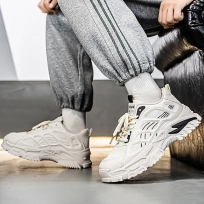 BROWMODA 남성 통기성 메쉬 캐주얼 키높이 운동화