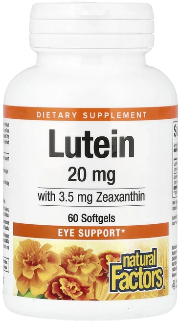 Natural Factors 루테인 20mg 소프트젤 60정, NaturalFactors루테인20mg소프트젤60정, 1개 - 쿠팡